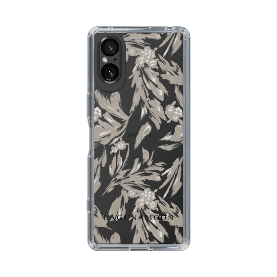 Slim Protection Case［ LAGUNAMOON - BotanicalJacquard - Clear×Beige ］