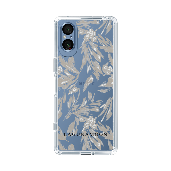 Slim Protection Case［ LAGUNAMOON - BotanicalJacquard - Clear×Beige ］