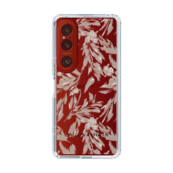 Slim Protection Case［ LAGUNAMOON - BotanicalJacquard - Clear×Beige ］