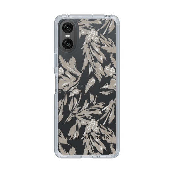 Slim Protection Case［ LAGUNAMOON - BotanicalJacquard - Clear×Beige ］