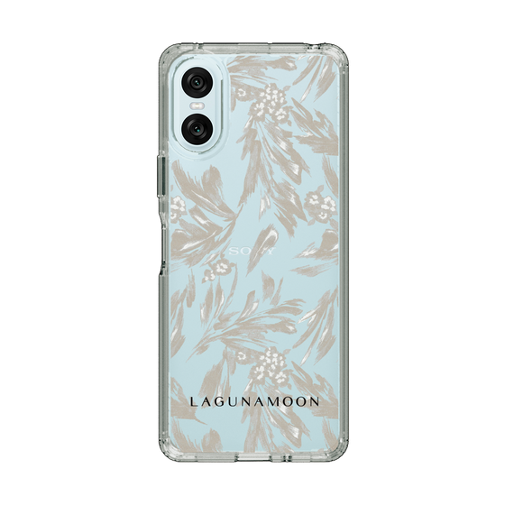 Slim Protection Case［ LAGUNAMOON - BotanicalJacquard - Clear×Beige ］