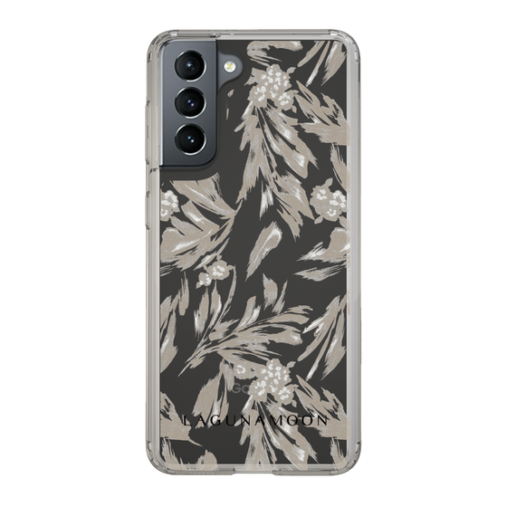 Slim Protection Case［ LAGUNAMOON - BotanicalJacquard - Clear×Beige ］