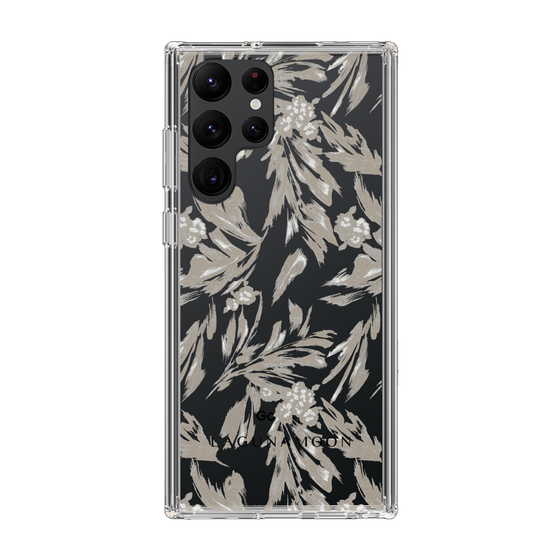 Slim Protection Case［ LAGUNAMOON - BotanicalJacquard - Clear×Beige ］