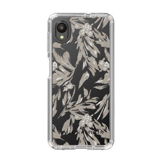 Slim Protection Case［ LAGUNAMOON - BotanicalJacquard - Clear×Beige ］