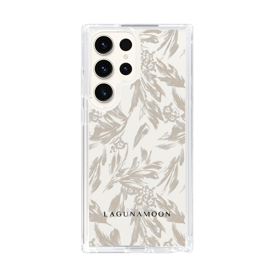 Slim Protection Case［ LAGUNAMOON - BotanicalJacquard - Clear×Beige ］