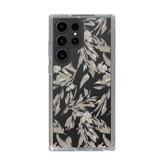 Slim Protection Case［ LAGUNAMOON - BotanicalJacquard - Clear×Beige ］