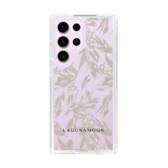 Slim Protection Case［ LAGUNAMOON - BotanicalJacquard - Clear×Beige ］