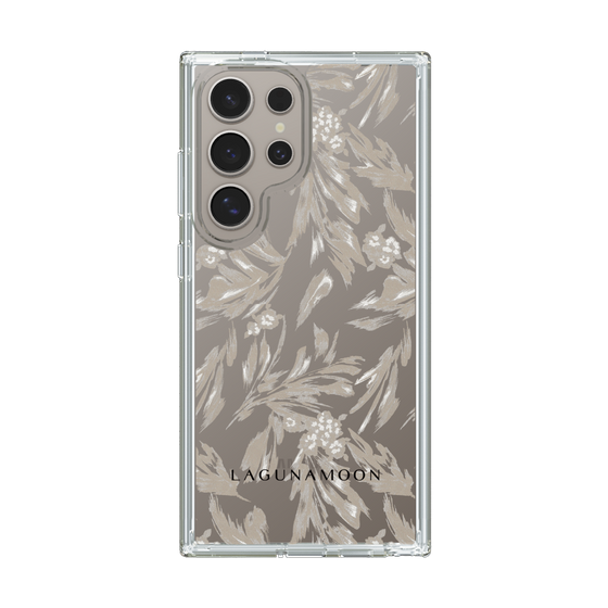Slim Protection Case［ LAGUNAMOON - BotanicalJacquard - Clear×Beige ］
