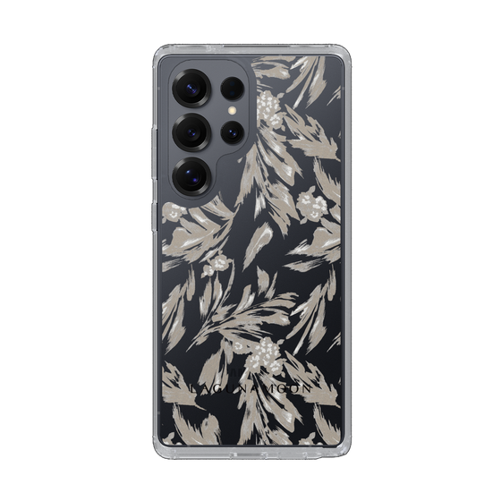 Slim Protection Case［ LAGUNAMOON - BotanicalJacquard - Clear×Beige ］
