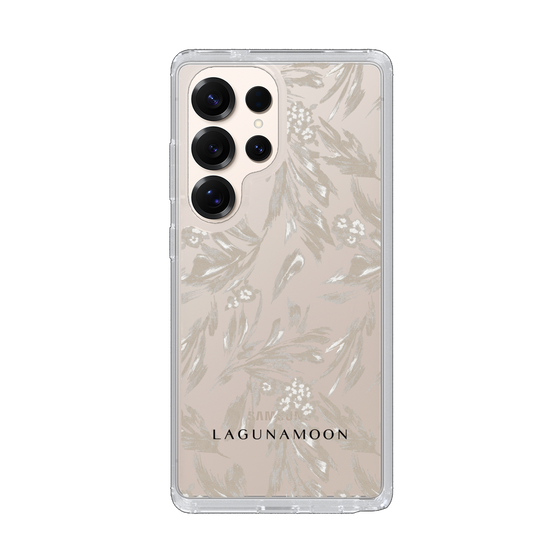Slim Protection Case［ LAGUNAMOON - BotanicalJacquard - Clear×Beige ］