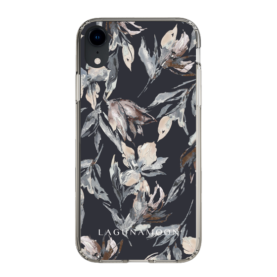 Slim Protection Case［ LAGUNAMOON - NuanceFlower - Navy ］