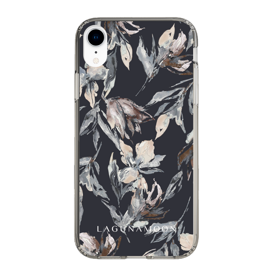 Slim Protection Case［ LAGUNAMOON - NuanceFlower - Navy ］