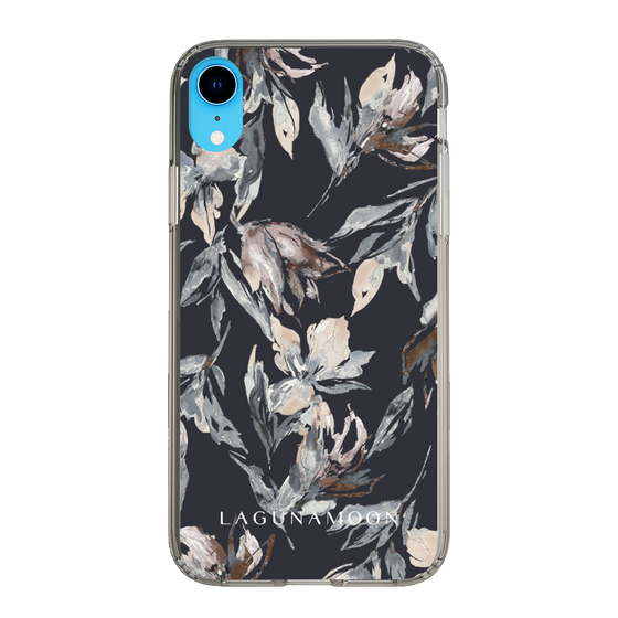 Slim Protection Case［ LAGUNAMOON - NuanceFlower - Navy ］