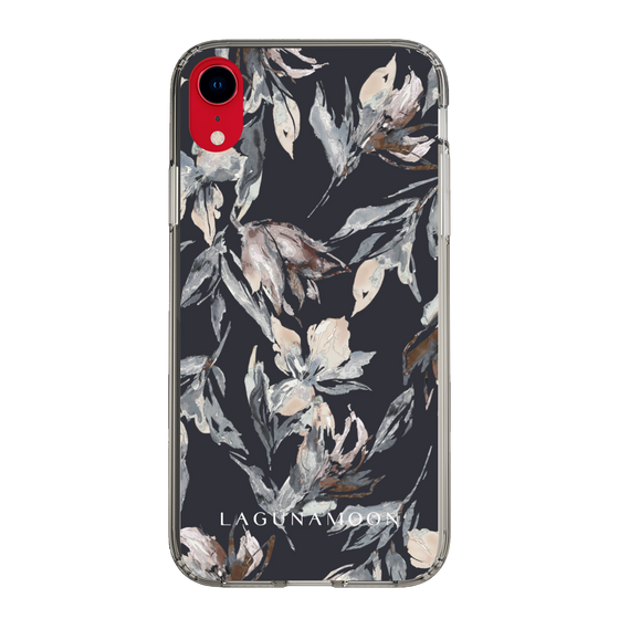 Slim Protection Case［ LAGUNAMOON - NuanceFlower - Navy ］