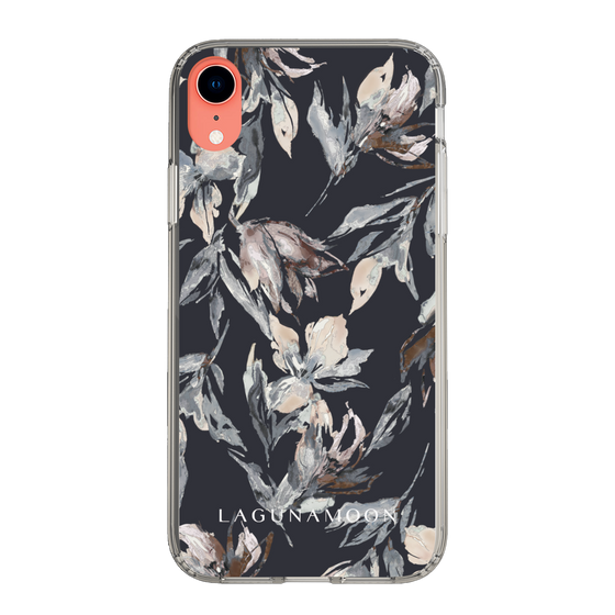 Slim Protection Case［ LAGUNAMOON - NuanceFlower - Navy ］