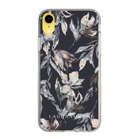 Slim Protection Case［ LAGUNAMOON - NuanceFlower - Navy ］