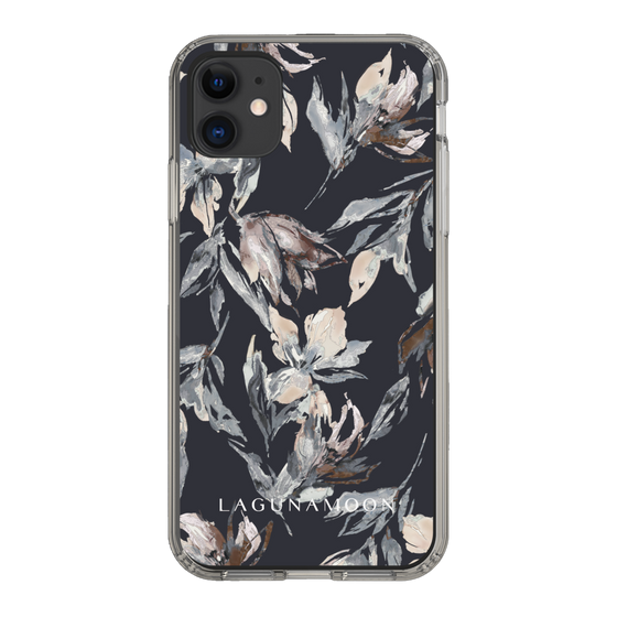 Slim Protection Case［ LAGUNAMOON - NuanceFlower - Navy ］