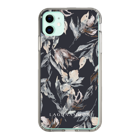 Slim Protection Case［ LAGUNAMOON - NuanceFlower - Navy ］