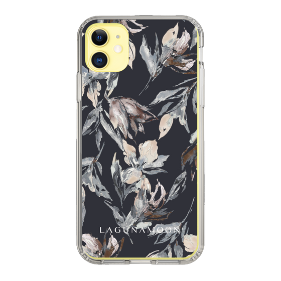 Slim Protection Case［ LAGUNAMOON - NuanceFlower - Navy ］