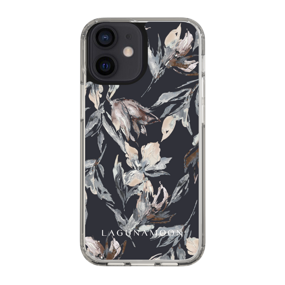 Slim Protection Case［ LAGUNAMOON - NuanceFlower - Navy ］