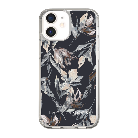 Slim Protection Case［ LAGUNAMOON - NuanceFlower - Navy ］
