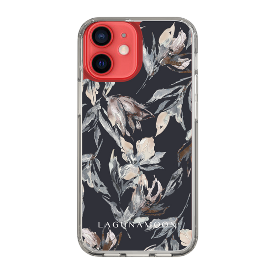 Slim Protection Case［ LAGUNAMOON - NuanceFlower - Navy ］