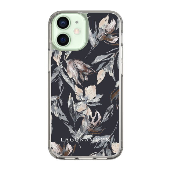 Slim Protection Case［ LAGUNAMOON - NuanceFlower - Navy ］