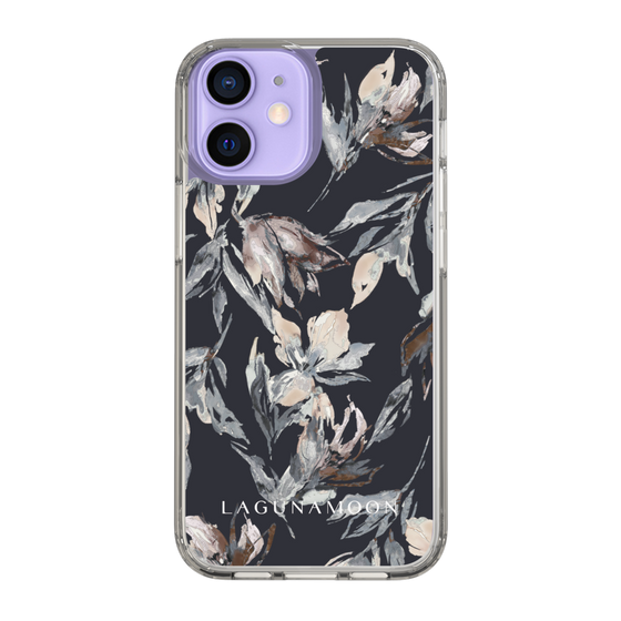 Slim Protection Case［ LAGUNAMOON - NuanceFlower - Navy ］