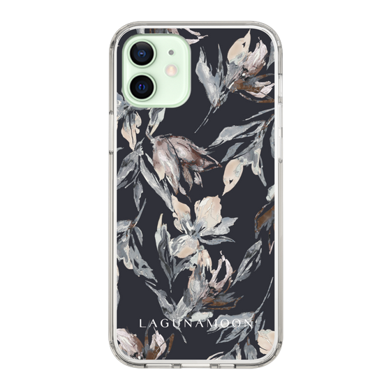 Slim Protection Case［ LAGUNAMOON - NuanceFlower - Navy ］