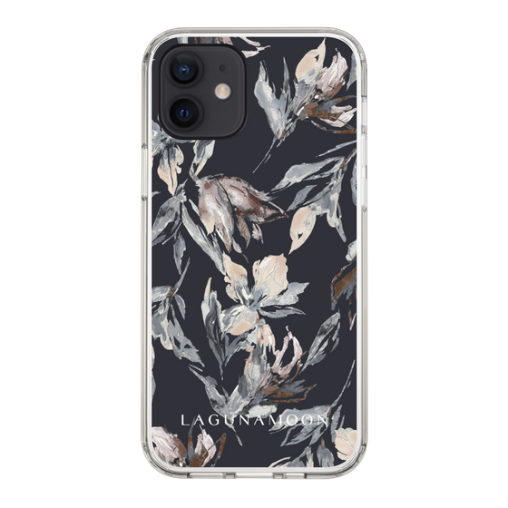 Slim Protection Case［ LAGUNAMOON - NuanceFlower - Navy ］