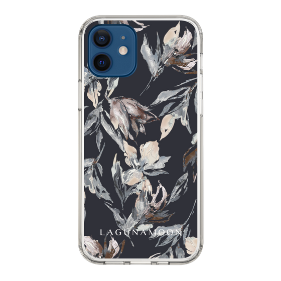 Slim Protection Case［ LAGUNAMOON - NuanceFlower - Navy ］
