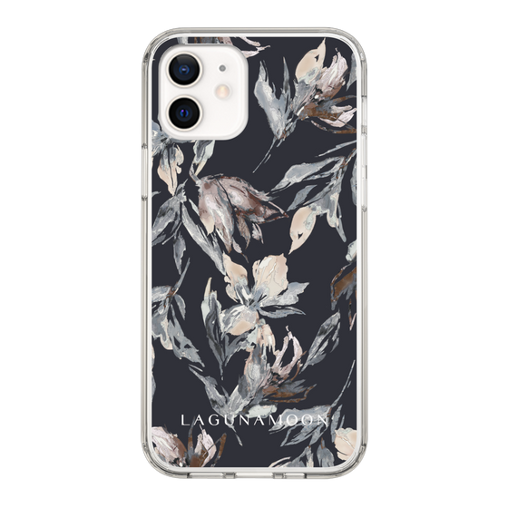 Slim Protection Case［ LAGUNAMOON - NuanceFlower - Navy ］