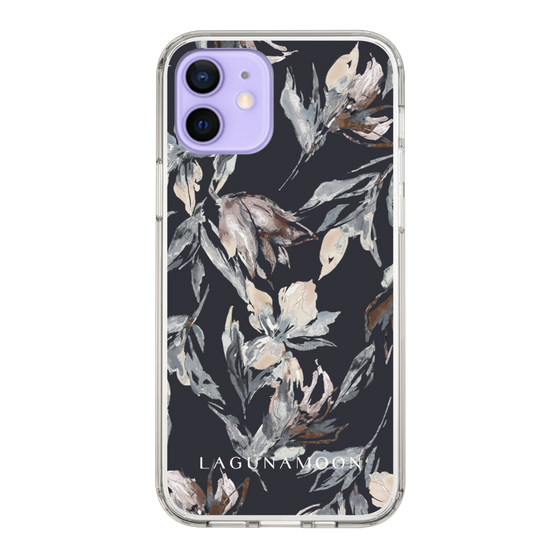 Slim Protection Case［ LAGUNAMOON - NuanceFlower - Navy ］