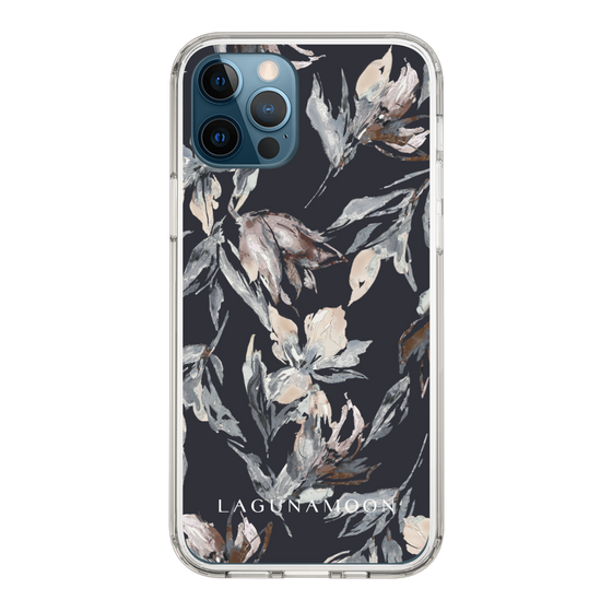 Slim Protection Case［ LAGUNAMOON - NuanceFlower - Navy ］