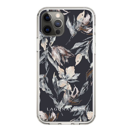 Slim Protection Case［ LAGUNAMOON - NuanceFlower - Navy ］