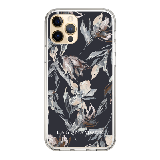 Slim Protection Case［ LAGUNAMOON - NuanceFlower - Navy ］