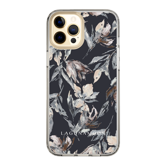 Slim Protection Case［ LAGUNAMOON - NuanceFlower - Navy ］