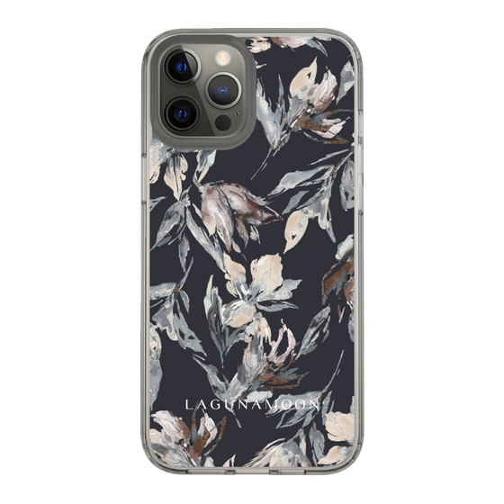 Slim Protection Case［ LAGUNAMOON - NuanceFlower - Navy ］