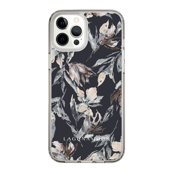 Slim Protection Case［ LAGUNAMOON - NuanceFlower - Navy ］