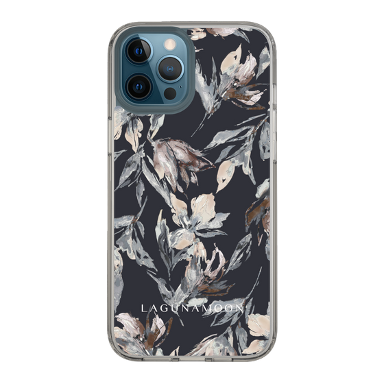 Slim Protection Case［ LAGUNAMOON - NuanceFlower - Navy ］