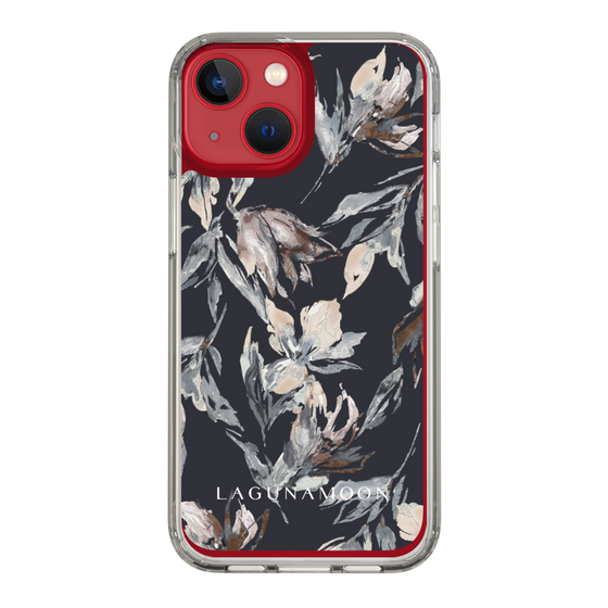 Slim Protection Case［ LAGUNAMOON - NuanceFlower - Navy ］