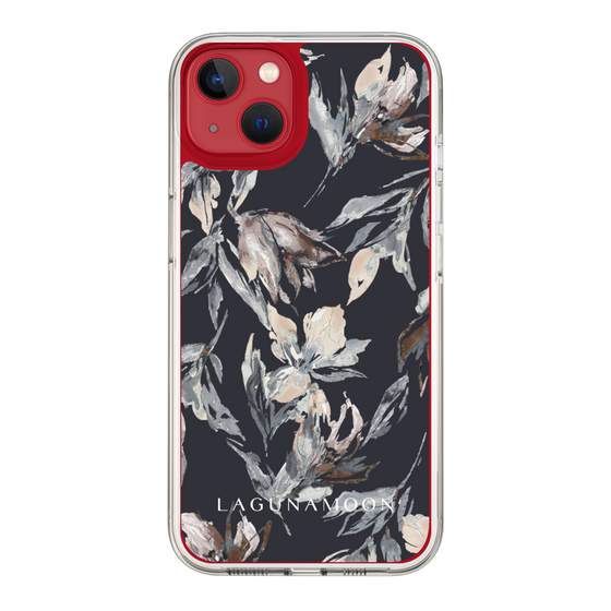 Slim Protection Case［ LAGUNAMOON - NuanceFlower - Navy ］