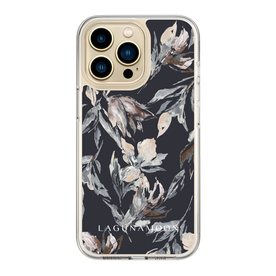 Slim Protection Case［ LAGUNAMOON - NuanceFlower - Navy ］