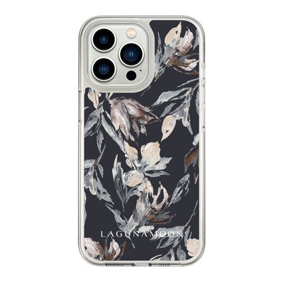 Slim Protection Case［ LAGUNAMOON - NuanceFlower - Navy ］