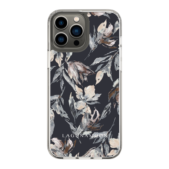 Slim Protection Case［ LAGUNAMOON - NuanceFlower - Navy ］
