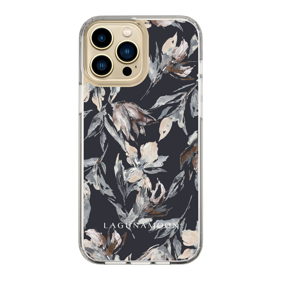 Slim Protection Case［ LAGUNAMOON - NuanceFlower - Navy ］