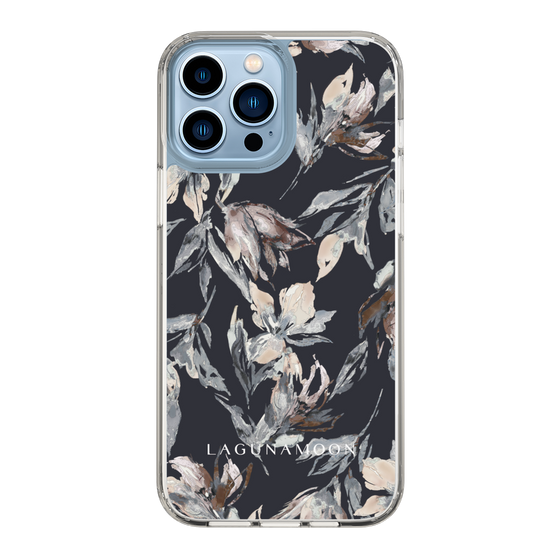 Slim Protection Case［ LAGUNAMOON - NuanceFlower - Navy ］