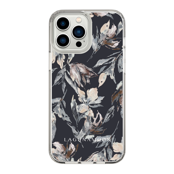 Slim Protection Case［ LAGUNAMOON - NuanceFlower - Navy ］