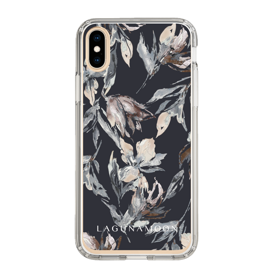 Slim Protection Case［ LAGUNAMOON - NuanceFlower - Navy ］