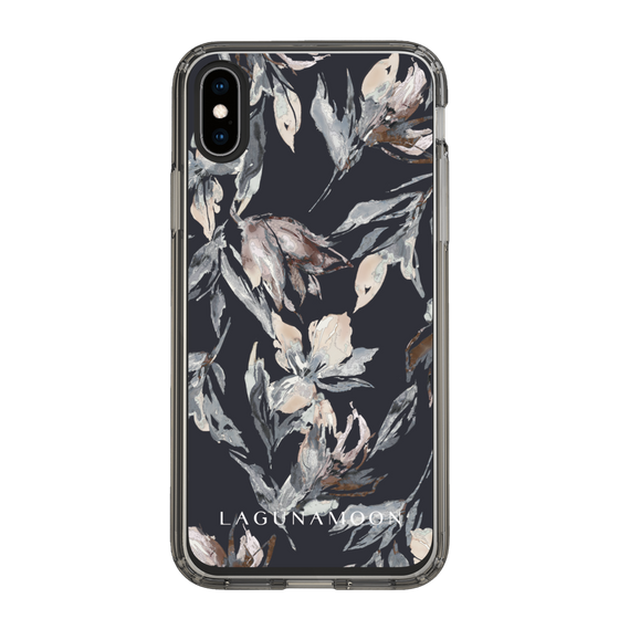Slim Protection Case［ LAGUNAMOON - NuanceFlower - Navy ］